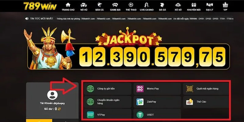 Cách nạp tiền vào nhà cái 789win thông qua ngân hàng nhanh chóng